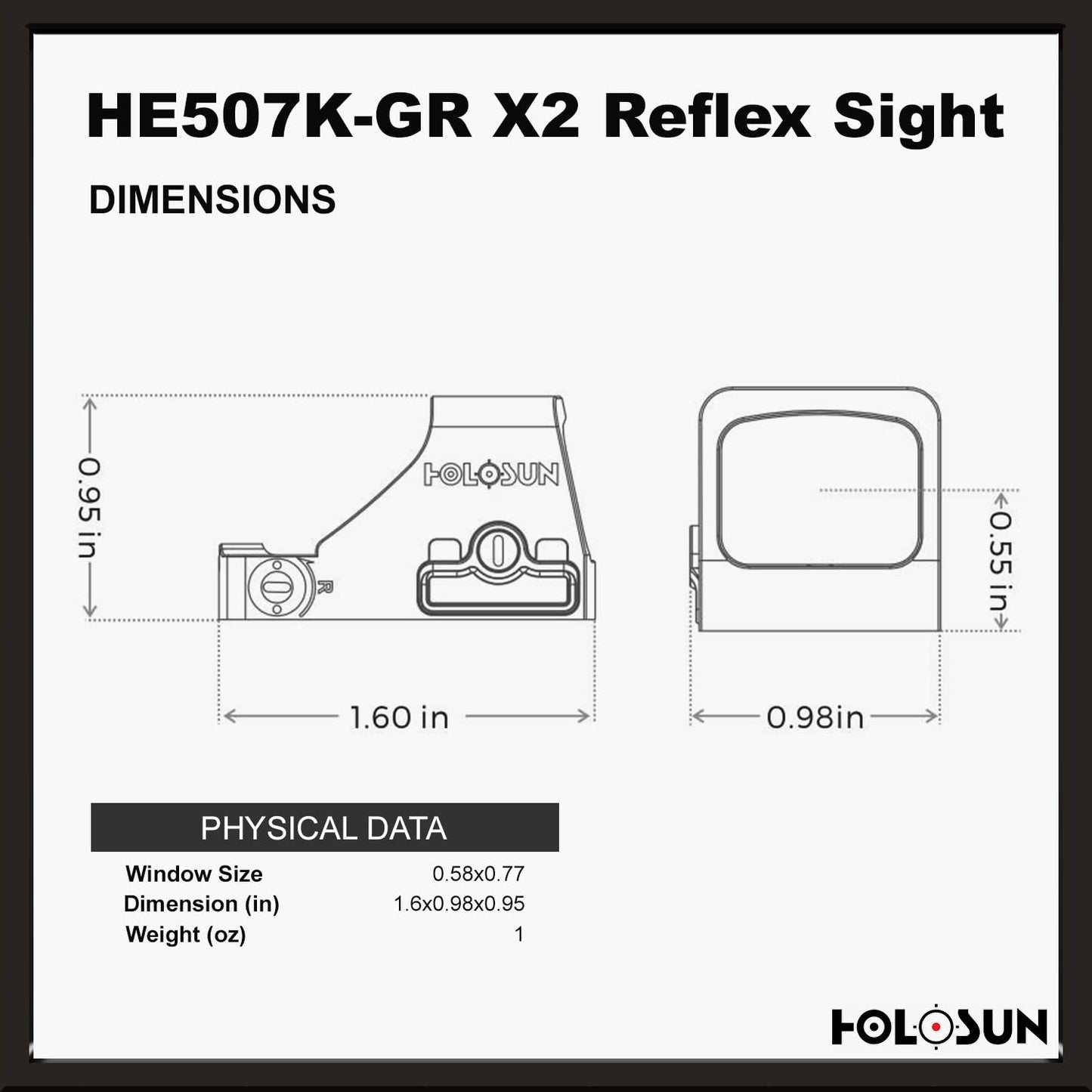 HOLOSUN Green Multi-Reticle, 7075 Aluminum, Open, Shake Awake, Compact Pistol - HE507K-GR X2