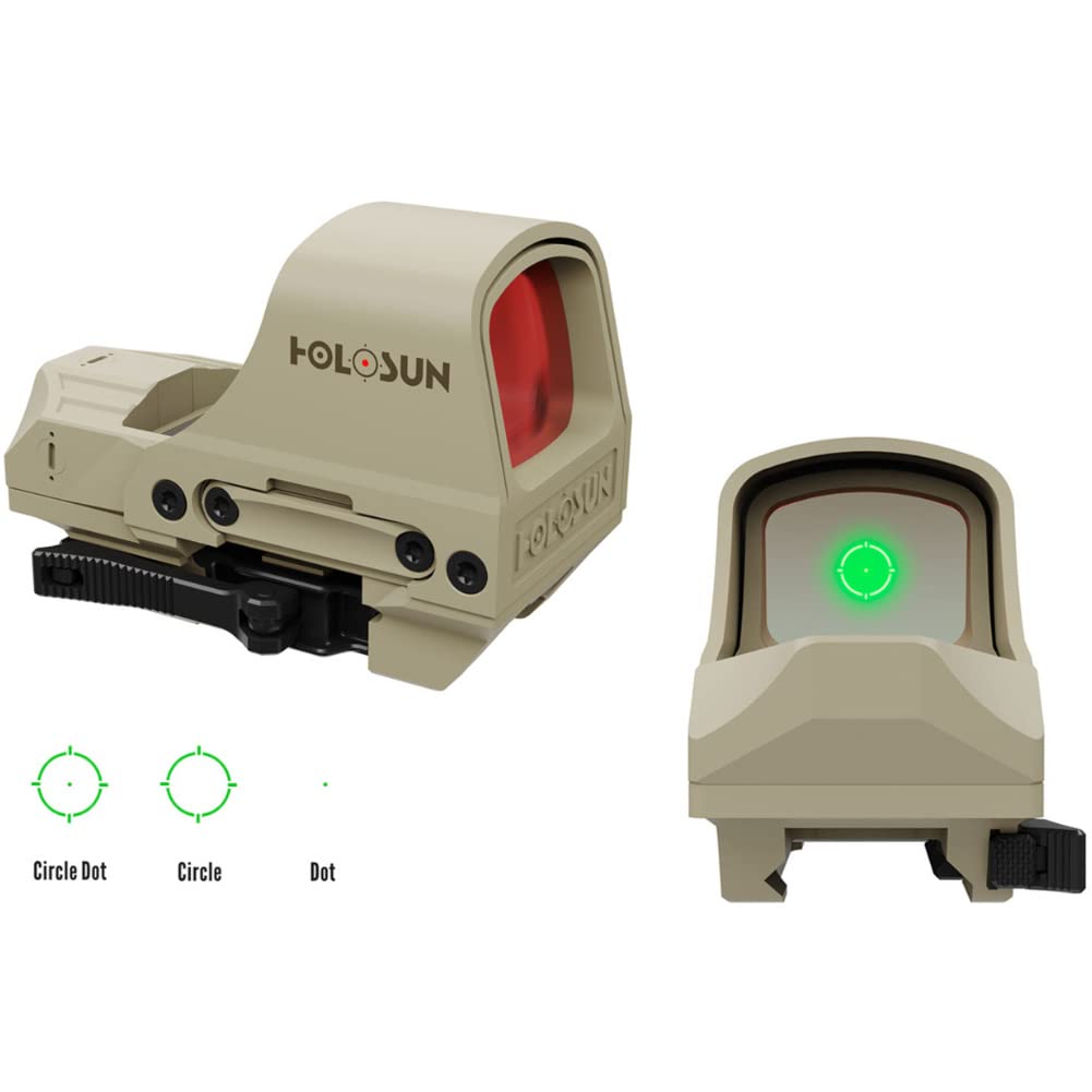 HOLOSUN FDE Housing, Green Multi-Reticle, 6061 Aluminum, Open, Solar, Shake Awake, Rifle - HS510C-FDE-G