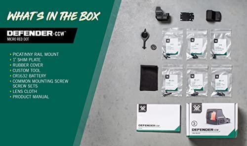 Vortex Optics Defender-CCW Micro Red Dot Sight - 3 MOA