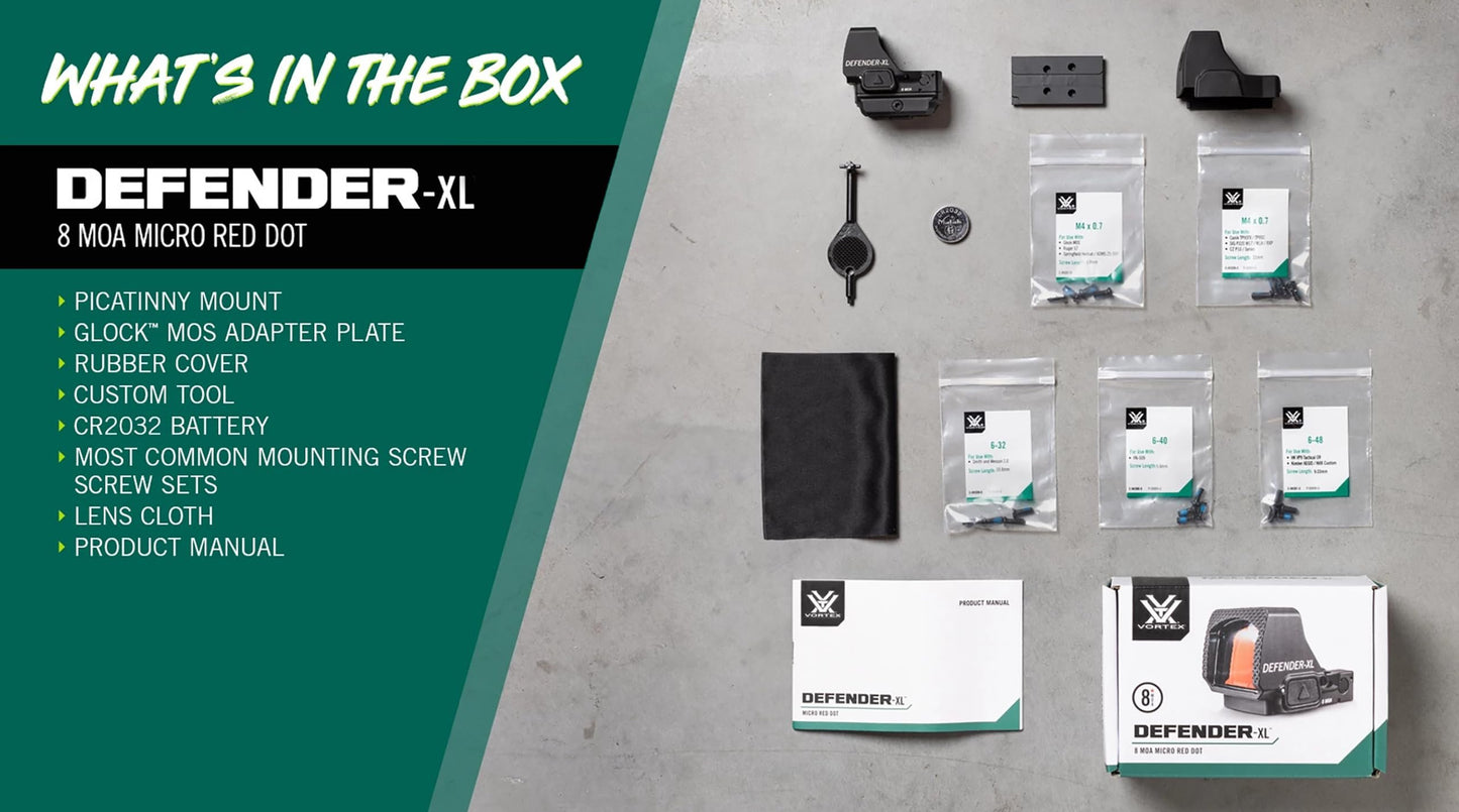 Vortex Optics Defender-XL Micro Red Dot Sights (8 MOA)