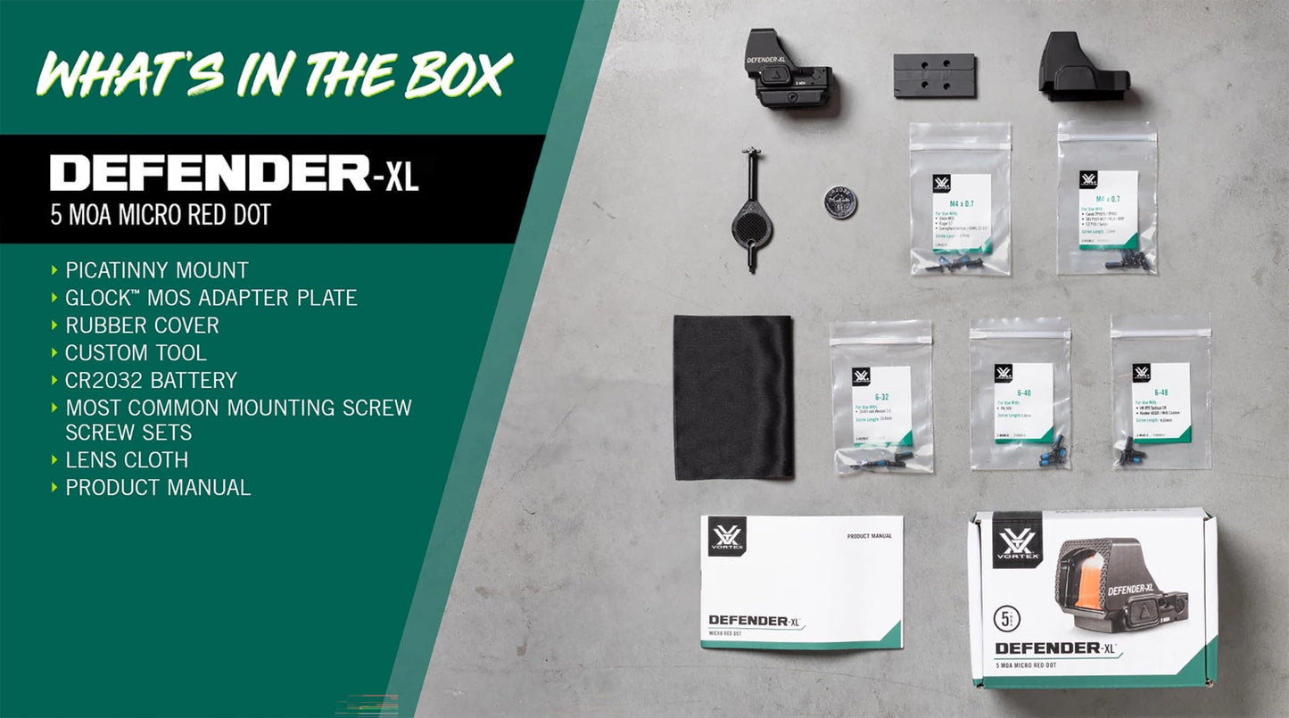 Vortex Optics Defender-XL Micro Red Dot Sights (5 MOA)