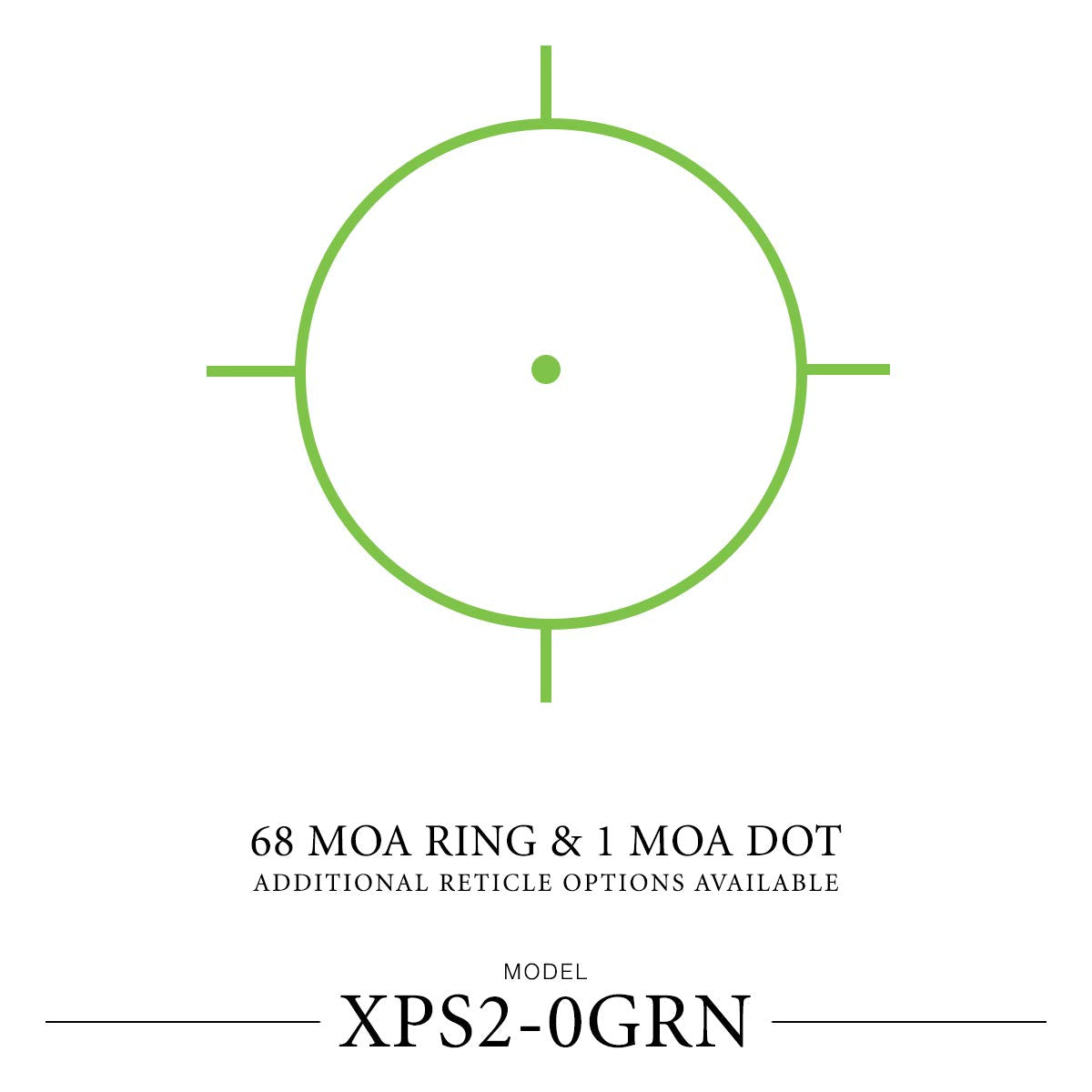 EOTECH Black Holographic Green Holo Dot Sight 68MOA & 1MOA - XPS2-0GRN