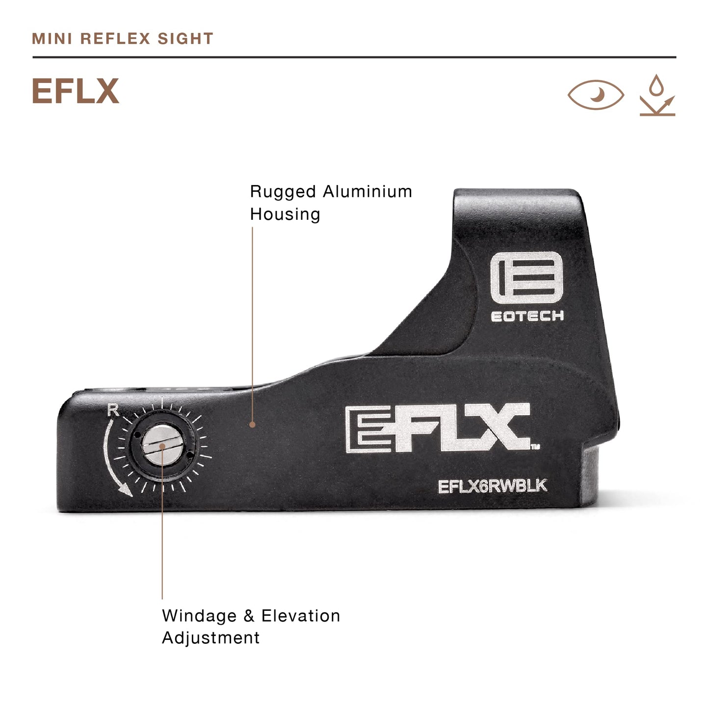 EOTECH Mini Red Dot Sight with 6 MOA dot - BLK - EFLX6RWBLK