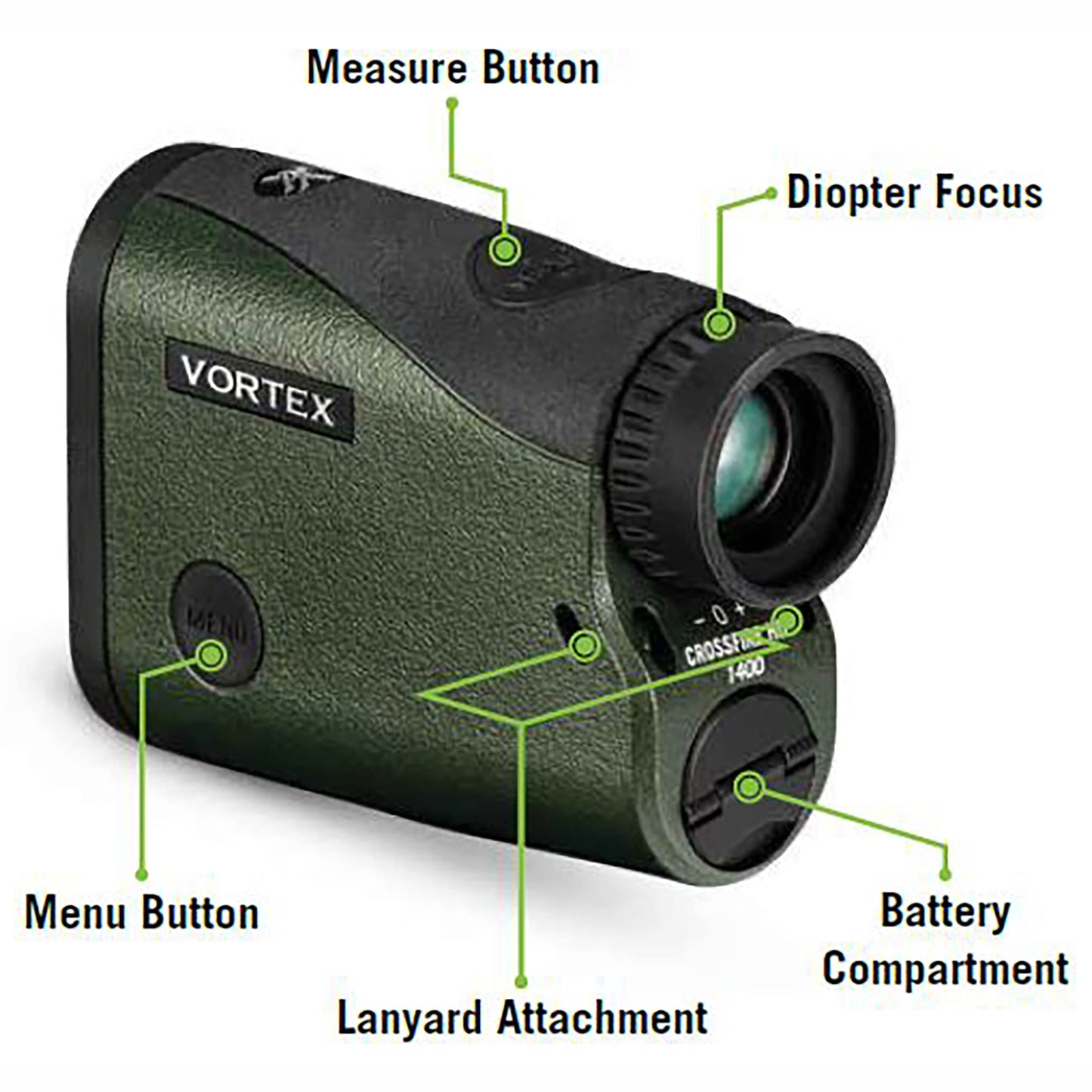 Vortex Optics Crossfire HD 1400 Laser Rangefinder - LRF-CF1400