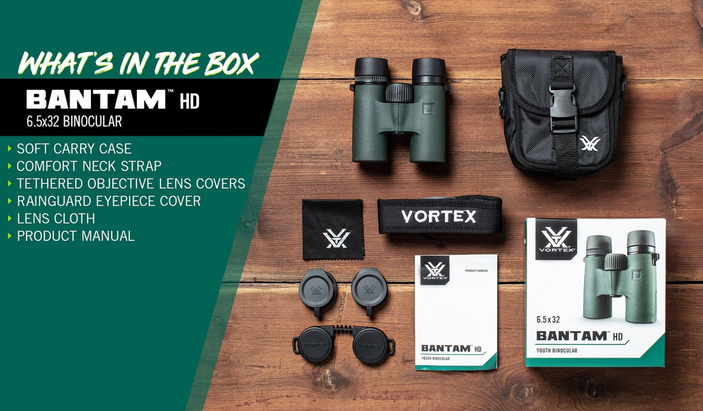 Vortex Optics Bantam HD 6.5x32 Youth Binoculars - BTM-6532