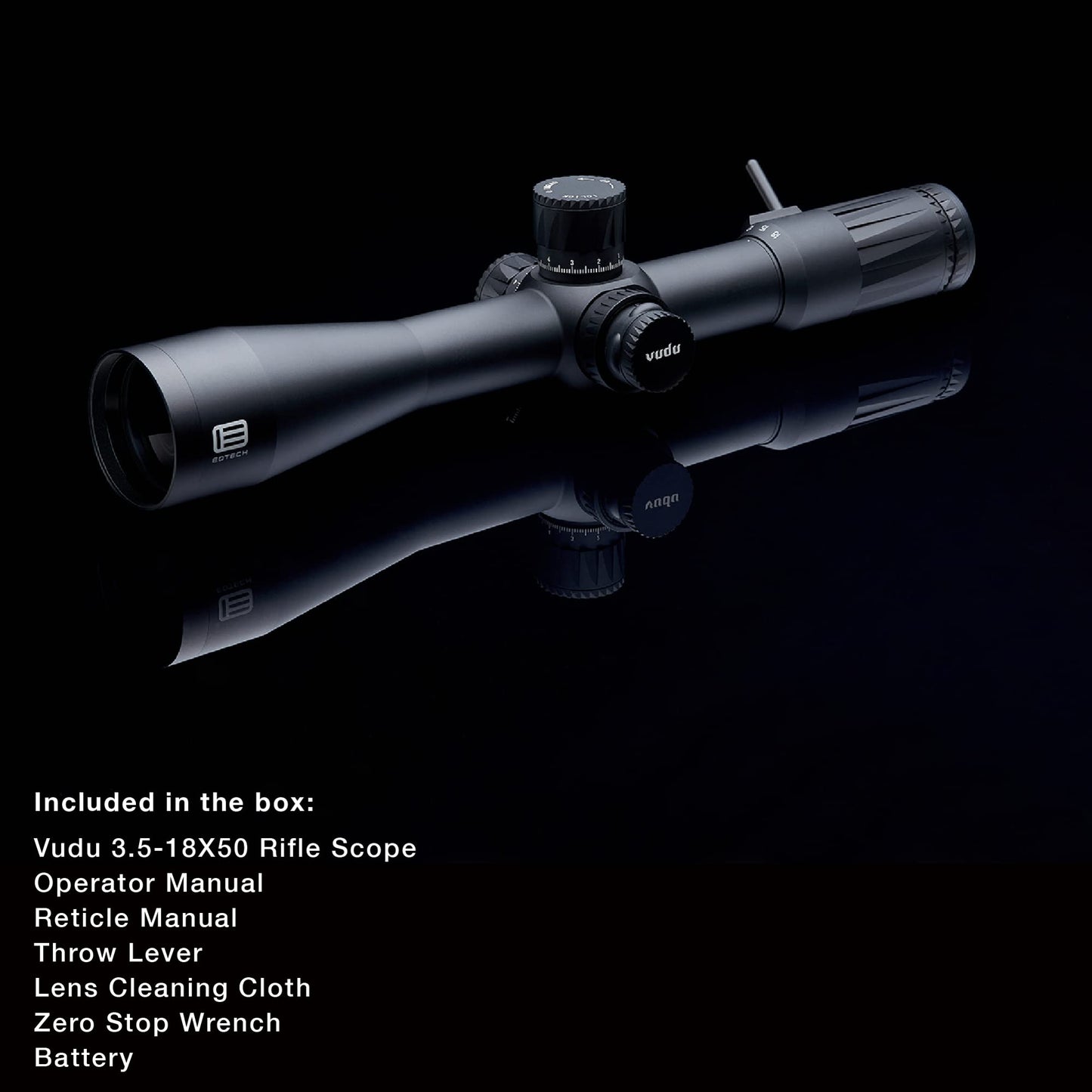 EOTECH Vudu 3.5-18x50 FFP Riflescope - MD1 Reticle (MRAD) - VDU3-18FFMD1