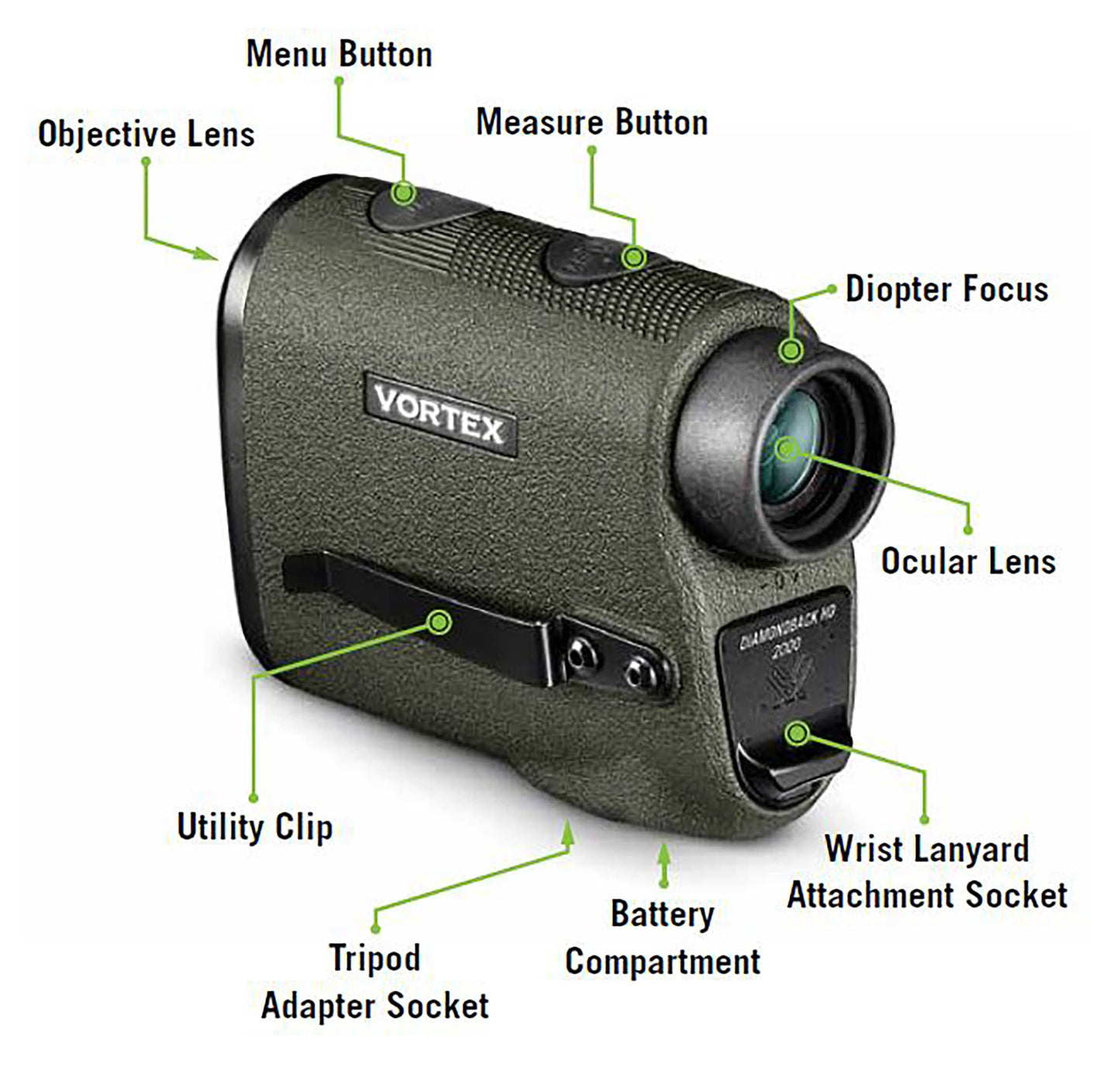 Vortex Optics Diamondback HD 2000 Laser Rangefinder - LRF-DB2000