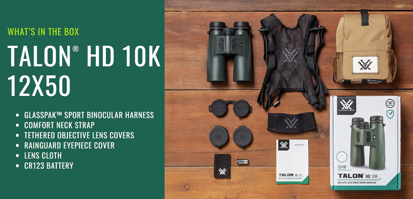 Vortex Talon HD 10K Ballistic Laser Rangefinding Binoculars