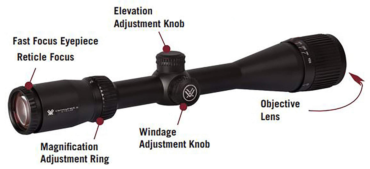 Vortex Crossfire II 4-12x44mm Rifle Scope, Dead-Hold BDC Reticle - CF2-31015