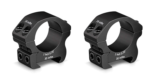 Vortex Optics Pro Series Riflescope Rings - 1” Low (0.75”) - Black - PR1-L