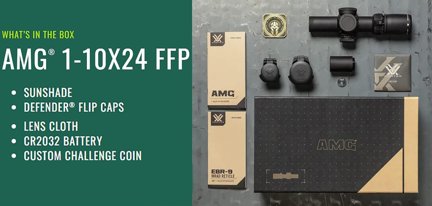 Vortex AMG 1-10x24 First Focal Plane Riflescope - EBR-9 (MRAD) Reticle