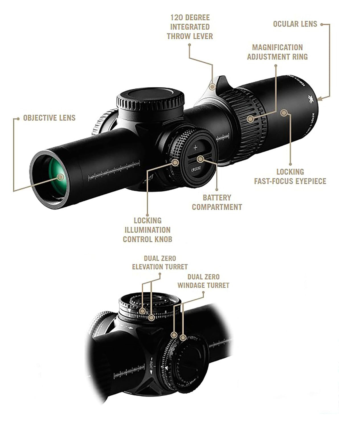 Vortex AMG 1-10x24 First Focal Plane Riflescope - EBR-9 (MRAD) Reticle