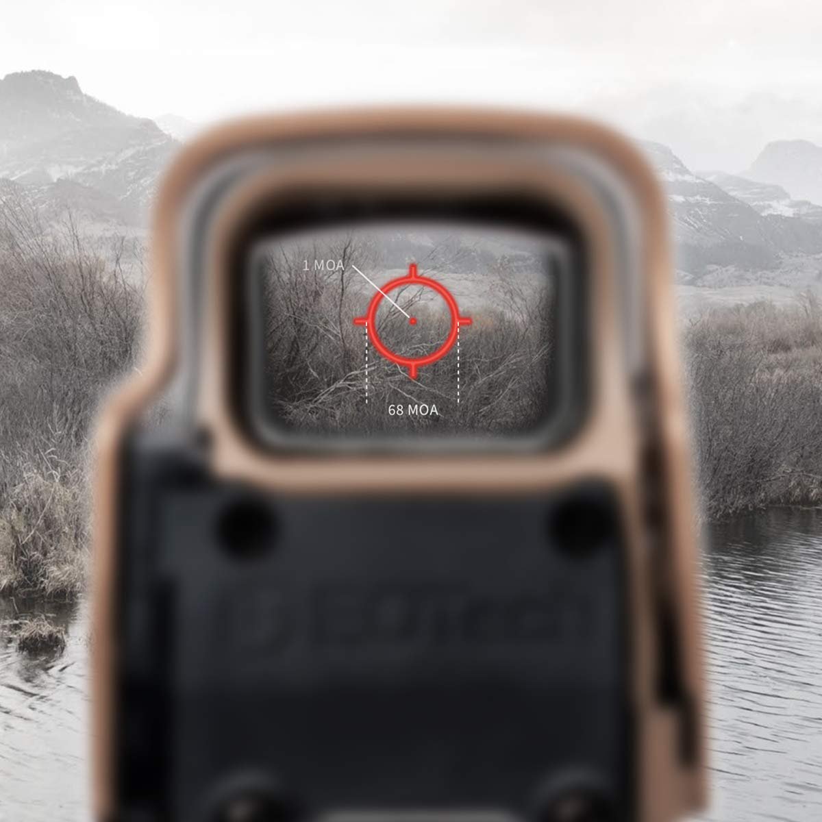 EOTECH Holographic Weapon Sight TAN 68MOA Ring & 1 MOA Dot  - EXPS3-0TAN
