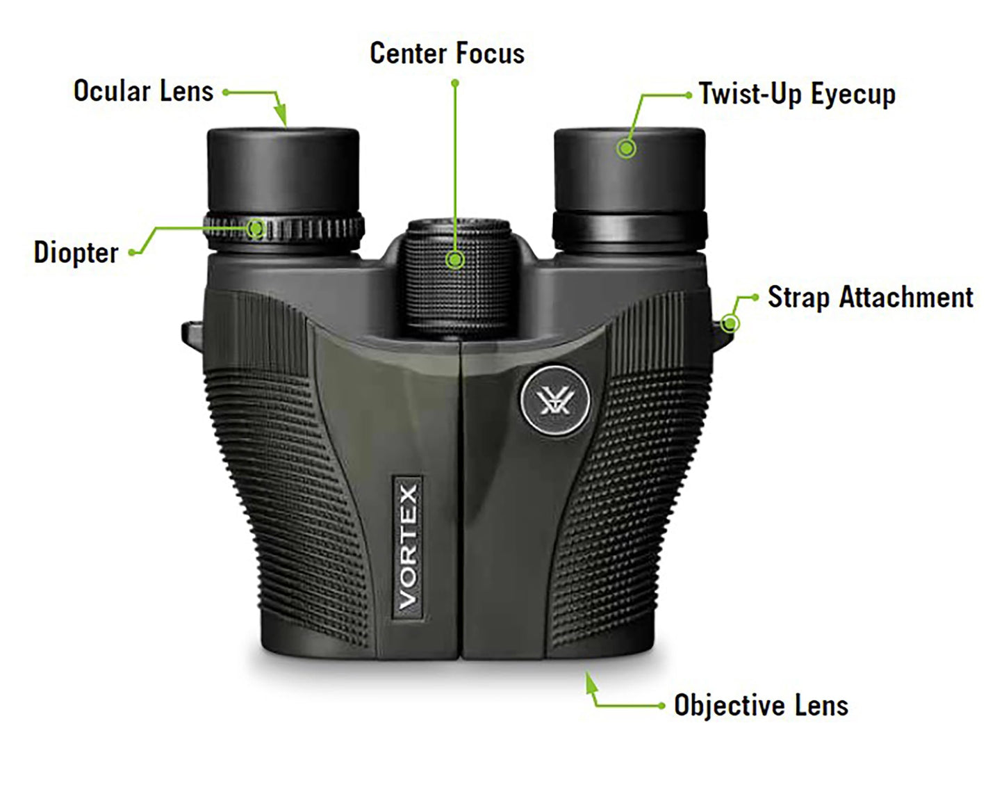 Vortex Optics Vanquish Reverse Porro Prism Binoculars - Compact, Rubber