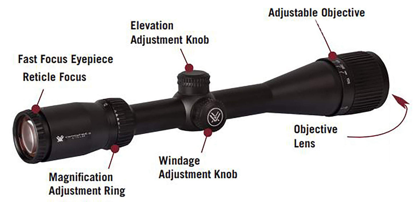 Vortex Crossfire II 4-12x40 AO Riflescope, Second Focal Plane - CF2-31019