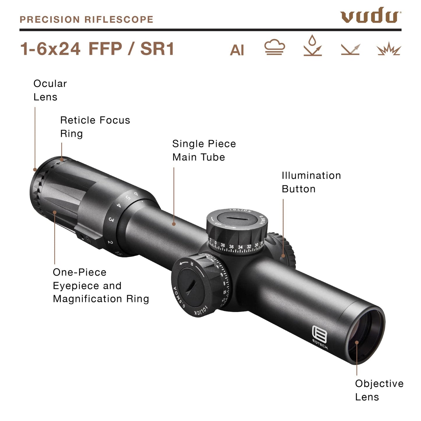 EOTECH Vudu 1-6x24mm Precision Rifle Scope