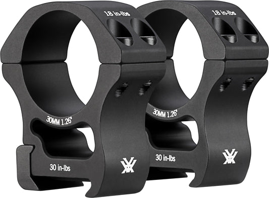 Vortex Optics Pro Series Riflescope Rings - 30mm - High Height [1.26 Inches | 32.0 mm], Black