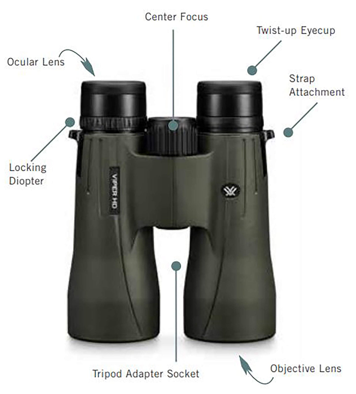 Vortex Optics Viper HD Roof Prism Binoculars 10x50 - V202