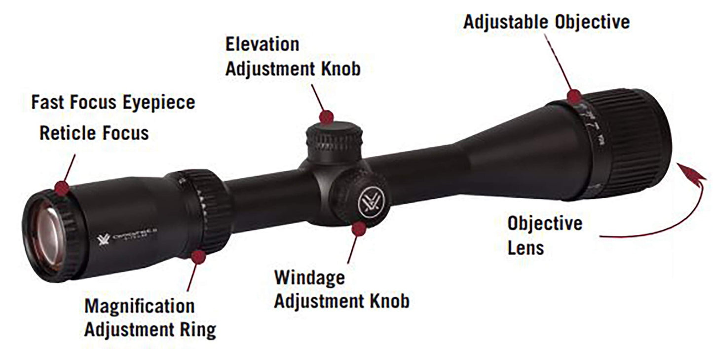 Vortex Crossfire II 4-12x40 AO Riflescope, Second Focal Plane - CF2-31019