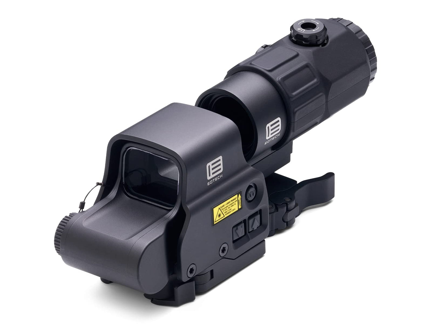 HHS V Holographic Hybrid Sight - EXPS3-4 with G45 Magnifier, 5 Power Magnifier with Quick Disconnect, Switch to Side (STS) Mount in Black